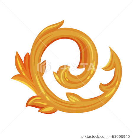 Golden Decorative Monogram or Scroll Isolated on White Background Vector Illustration Golden Decorative Monogram or Scroll Isolated on White Background Vector Illustration 63600940