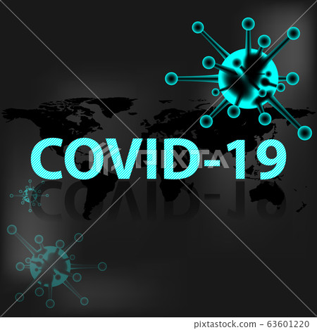 Map and coronavirus molecule created background 63601220