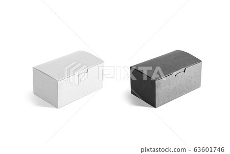 Blank black and white closed craft box mock up, isolated 63601746