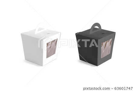 Blank black and white candy box with transparent window mockup Blank black and white candy box with transparent window mockup 63601747