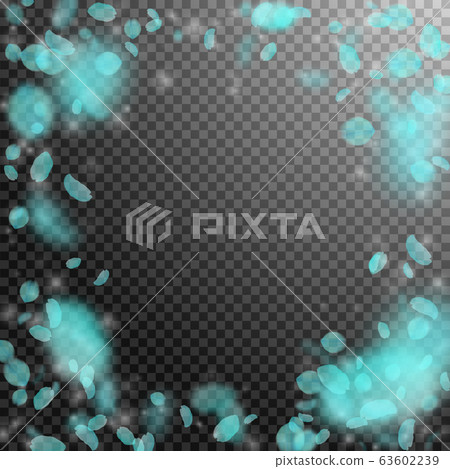 Turquoise flower petals falling down. Nice romanti 63602239