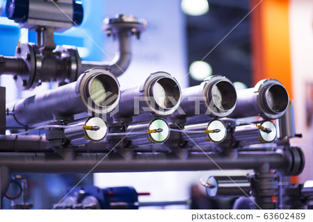 Hot water boiler. Boiler room with a heating Hot water boiler. Boiler room with a heating 63602489