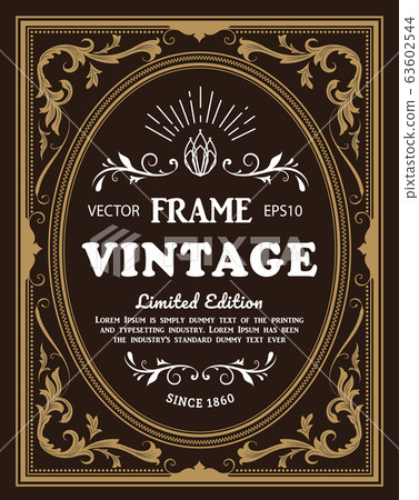 vintage frame label retro hand drawn engraving vintage frame label retro hand drawn engraving 63602544