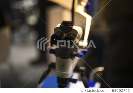Close-up of scientific microscope. Laboratory in 63602745