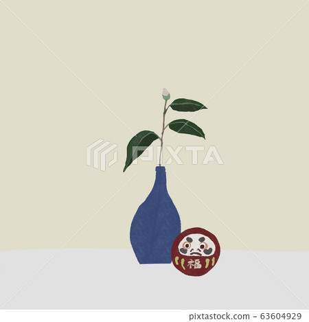 茶花芽花瓶和達磨D 茶花芽花瓶和達磨D 63604929