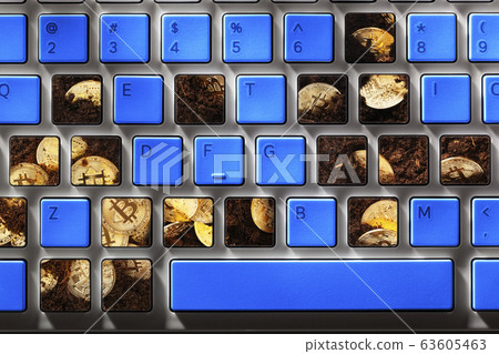 Mining bitcoins with computer system concept 63605463