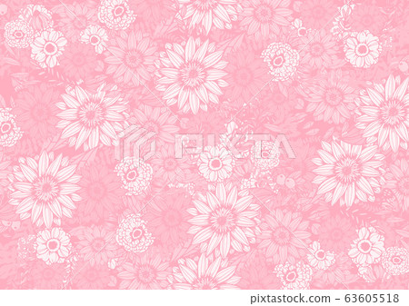 Antique color Retro floral background material Hand drawn illustration Wedding invitation Salon DM 63605518