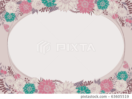 Antique color Retro floral background material Hand drawn illustration Wedding invitation Salon DM 63605519