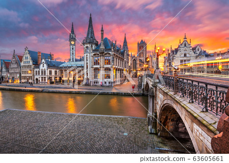 Ghent, Belgium at the Graslei 63605661