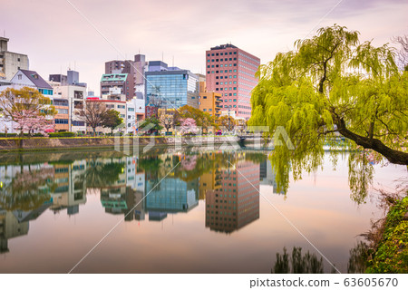 Hiroshima, Japan Downtown Cityscape on the Enko 63605670