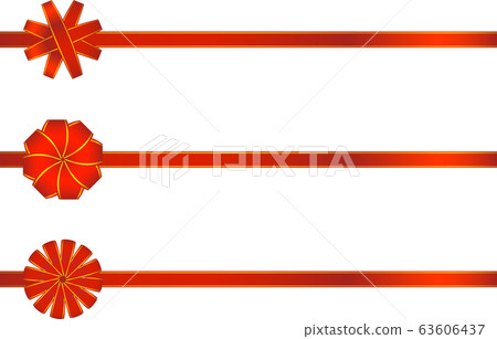 Illustration of red ribbon ornament 63606437