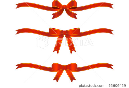 Illustration of red ribbon ornament 63606439