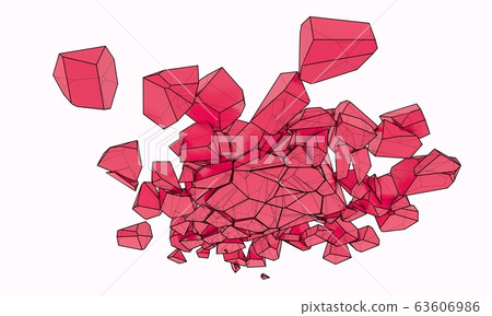 A bunch of pink stones. 3D illustration A bunch of pink stones. 3D illustration 63606986