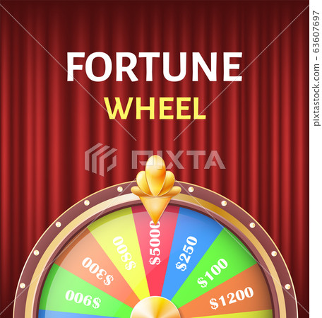Fortune Wheel with Colored Segments, Gambling 63607697
