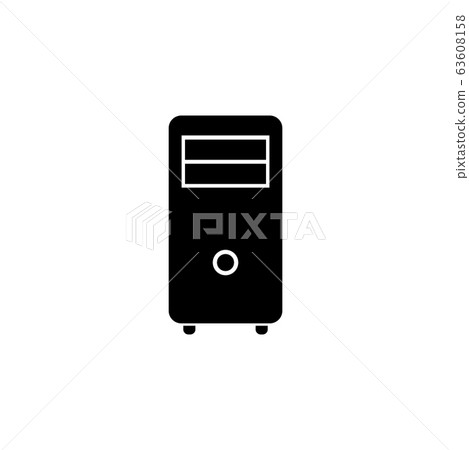 System Unit Case Vector Computer Case Tower, PC System Case Flat Vector - Stock Illustration ...
