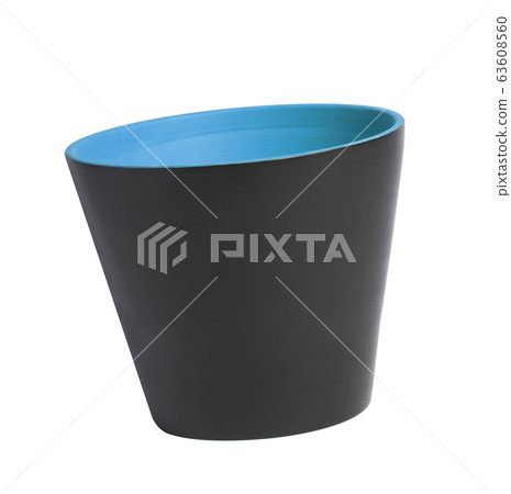 black flower pot isolated 63608560