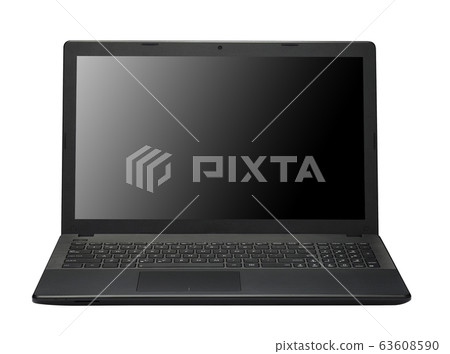 Laptop with blank white screen. Isolated 63608590