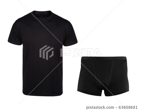 Black cotton t-shirt with underwear for men Black cotton t-shirt with underwear for men 63608681