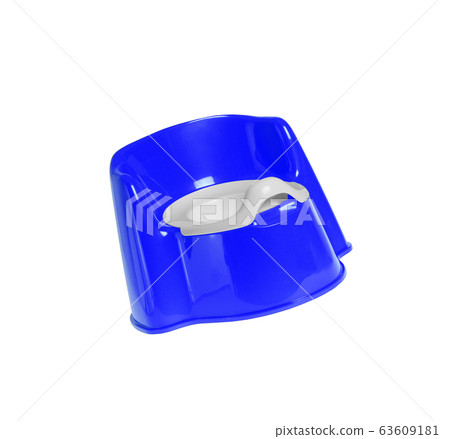 Children's blue chamber-pot isolated 63609181
