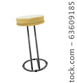 Bar stool isolated on white 63609185