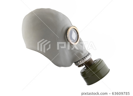 Gas mask isolated on white background with clipping path. Environment pollution. Gas mask isolated on white background with clipping path. Environment pollution. 63609785