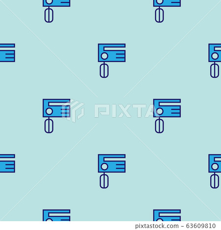 Mixer kitchen pattern vector seamless blue repeat for any use Mixer kitchen pattern vector seamless blue repeat for any use 63609810