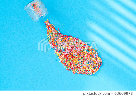 Colorful pastry sprinkes background. Top view. Colorful pastry sprinkes background. Top view. 63609978