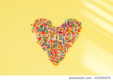 Colorful pastry sprinkes background. Top view. Colorful pastry sprinkes background. Top view. 63609979