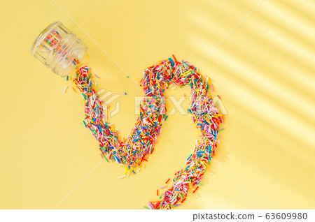 Colorful pastry sprinkes background. Top view. Colorful pastry sprinkes background. Top view. 63609980