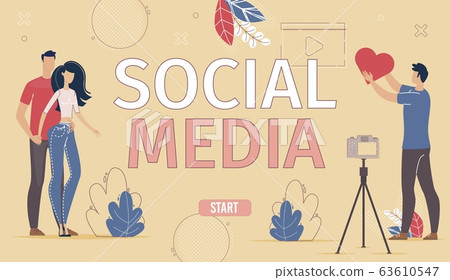Marketing with Social Media Flat Vector Webpage Marketing with Social Media Flat Vector Webpage 63610547