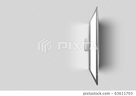 Empty computer screen on a grey table 63611703