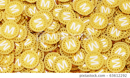 許多金幣上刻有字母M(首字母為錢) 許多金幣上刻有字母M(首字母為錢) 63612292