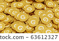 Lots of gold coins engraved with the letter G (gold initial) 63612327
