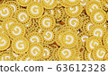 Lots of gold coins engraved with the letter G (gold initial) 63612328
