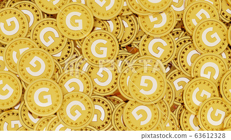 大量刻有字母G的金幣(金色縮寫) 大量刻有字母G的金幣(金色縮寫) 63612328