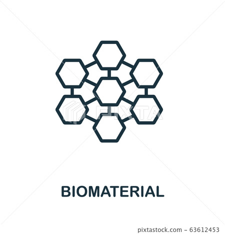 Biomaterial icon. Simple line element from biotechnology icons collection. Outline Biomaterial icon for templates, software and infographics Biomaterial icon. Simple line element from biotechnology icons collection. Outline Biomaterial icon for templates, software and infographics 63612453