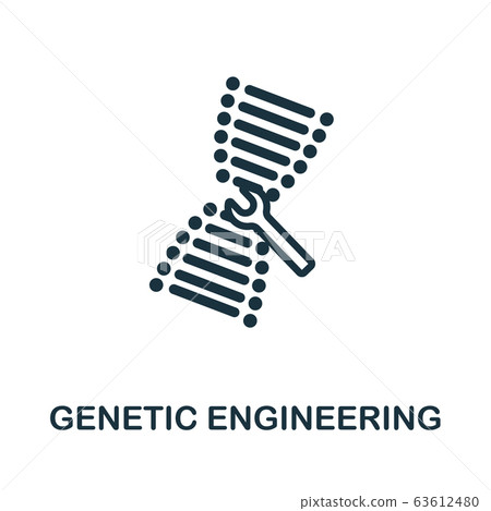 Genetic Engineering icon. Simple line element from biotechnology icons collection. Outline Genetic Engineering icon for templates and infographics 63612480