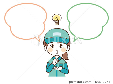 女人,送貨員,講話泡泡,閃光燈 女人,送貨員,講話泡泡,閃光燈 63612734