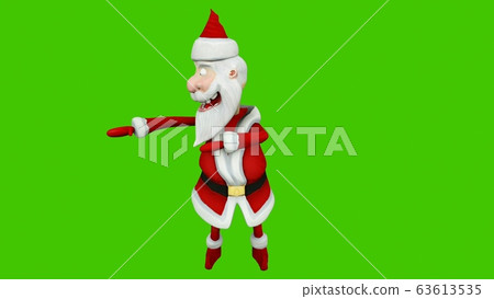 The dance of a cheerful Santa Claus. The Concept of Christmas. 3D Rendering The dance of a cheerful Santa Claus. The Concept of Christmas. 3D Rendering 63613535