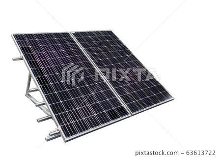Panel of solar cells generating electricity in solar farm. (Renewable Energy Concept) Panel of solar cells generating electricity in solar farm. (Renewable Energy Concept) 63613722