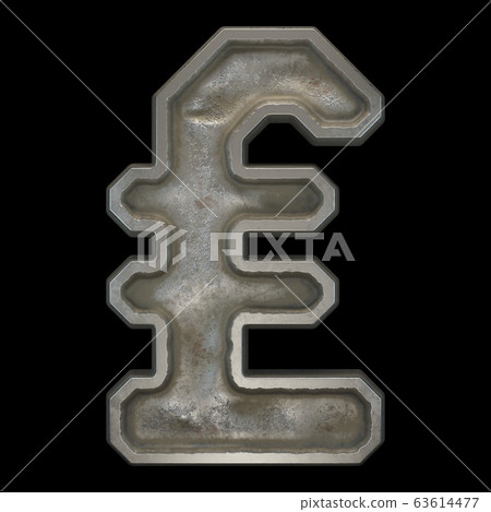 Industrial metal symbol lira on black background 3d Industrial metal symbol lira on black background 3d 63614477