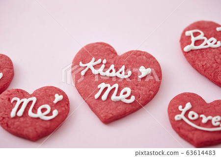 Message decoration heart cookie Valentine image 63614483
