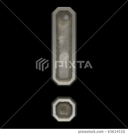 Industrial metal symbol exclamation mark on black background 3d Industrial metal symbol exclamation mark on black background 3d 63614510