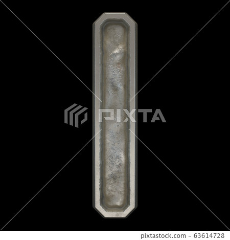 Industrial metal alphabet letter I on black background 3d 63614728