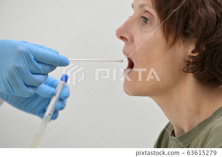 Collecting a nasopharyngeal nose and throat swab Collecting a nasopharyngeal nose and throat swab 63615279