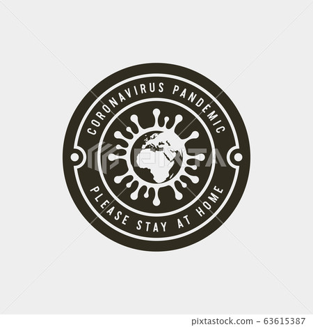 coronavirus pandemic badge. health and medical vector illustration. t-shirt design concept. 63615387