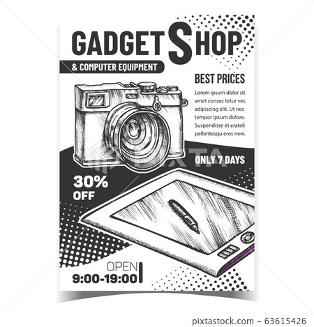 Gadget Shop Creative Advertising Poster Vector Gadget Shop Creative Advertising Poster Vector 63615426
