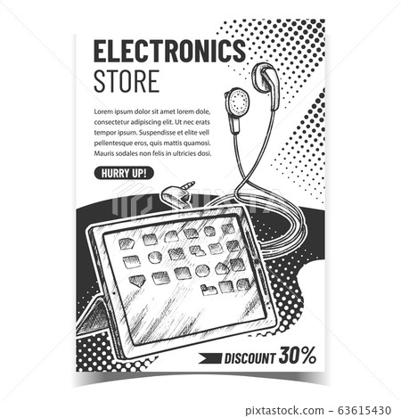 Electronics Store Promo Advertising Poster Vector Electronics Store Promo Advertising Poster Vector 63615430