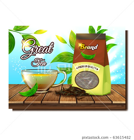 Great Tea Creative Promo Advertising Poster Vector Great Tea Creative Promo Advertising Poster Vector 63615482
