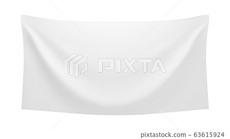 White textile banner with folds White textile banner with folds 63615924